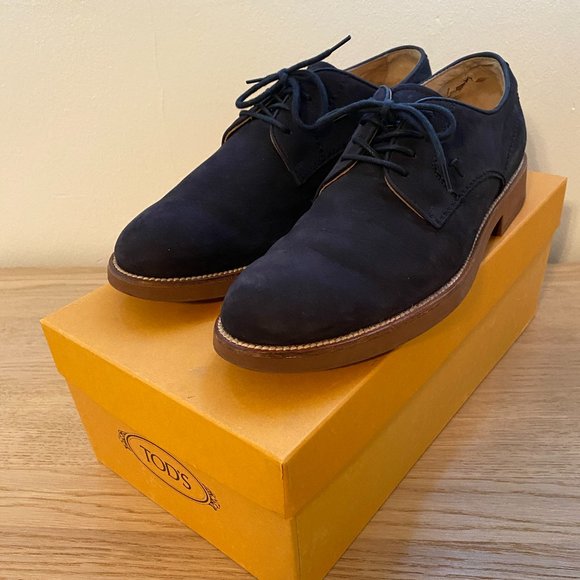 Tod's Men's Lace up Shoes Navy Suede - Picture 1 of 5